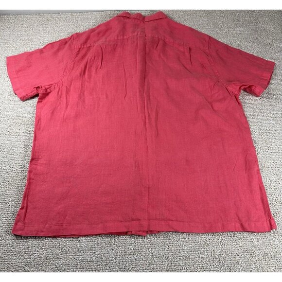 Daniel Cremieux Classics Short Sleeve Linen Button Down Shirt Pink Men’s Size XL - Picture 5 of 6